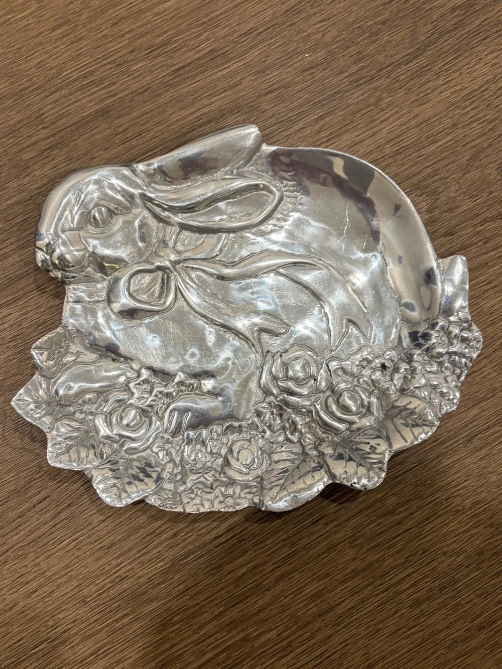 Vintage Decorative Silver Bunny Dish